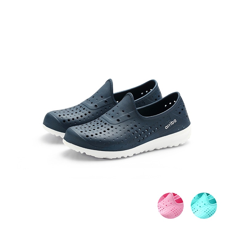 (TD6288) Colorful in Peach/Deep Blue/Aqua/White Customized Kids Slip-On Shoes by ARRIBA AY LUOH PAO