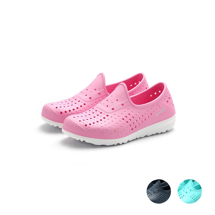 (TD6288) Colorful in Peach/Deep Blue/Aqua/White Customized Kids Slip-On Shoes by ARRIBA AY LUOH PAO