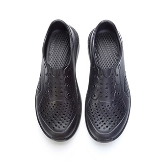 ARRIBA AY LUOH PAO | Unisex Shoes | Lightweight waterproof;Slip-On : Black/Black white(62523)